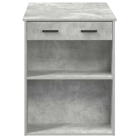 Bureau met lade en plank 102x62x77,5 cm bewerkt hout betongrijs - AllerleiShop