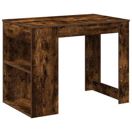 Bureau met lade&plank 102x62x77,5 cm bewerkt hout gerookt eiken - AllerleiShop