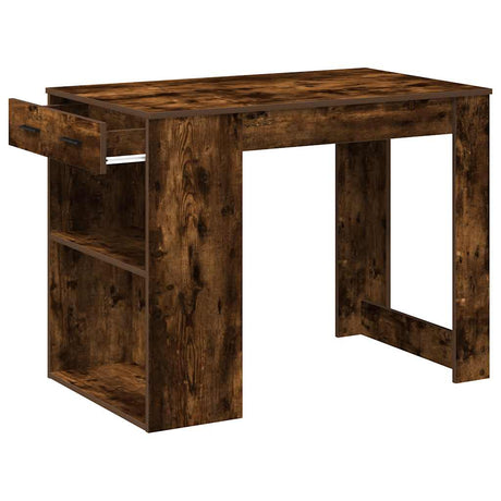 Bureau met lade&plank 102x62x77,5 cm bewerkt hout gerookt eiken - AllerleiShop