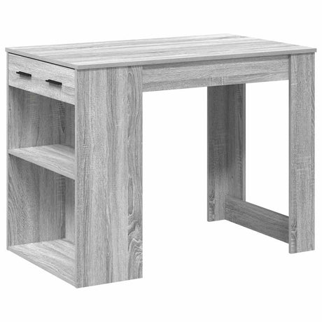 Bureau met lade&plank 102x62x77,5 cm bewerkt hout grijs sonoma - AllerleiShop