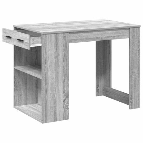 Bureau met lade&plank 102x62x77,5 cm bewerkt hout grijs sonoma - AllerleiShop