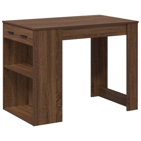 Bureau met lade en plank 102x62x77,5cm bewerkt hout bruin eiken - AllerleiShop