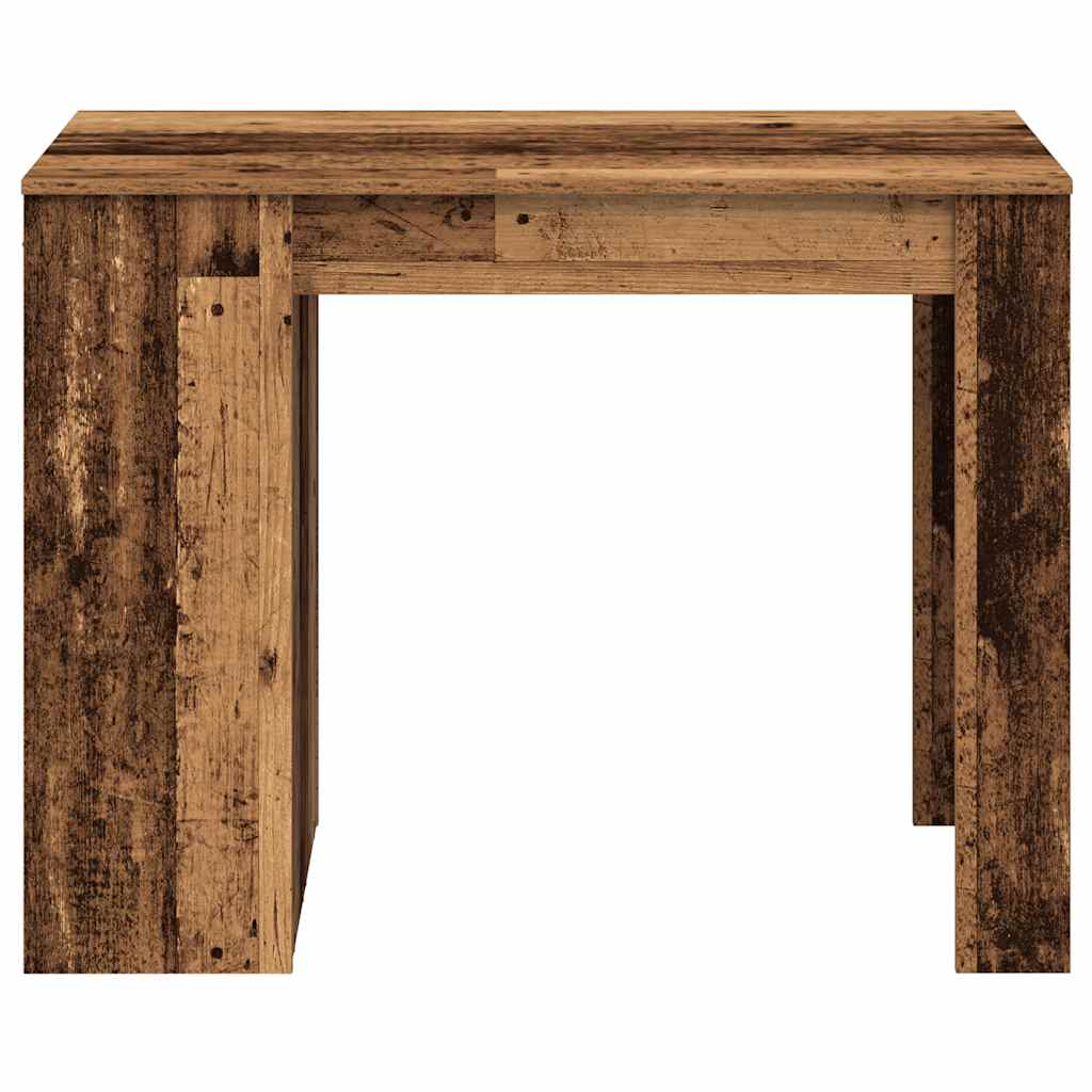 Bureau met lade en plank 102x62x77,5 cm bewerkt hout oud hout - AllerleiShop