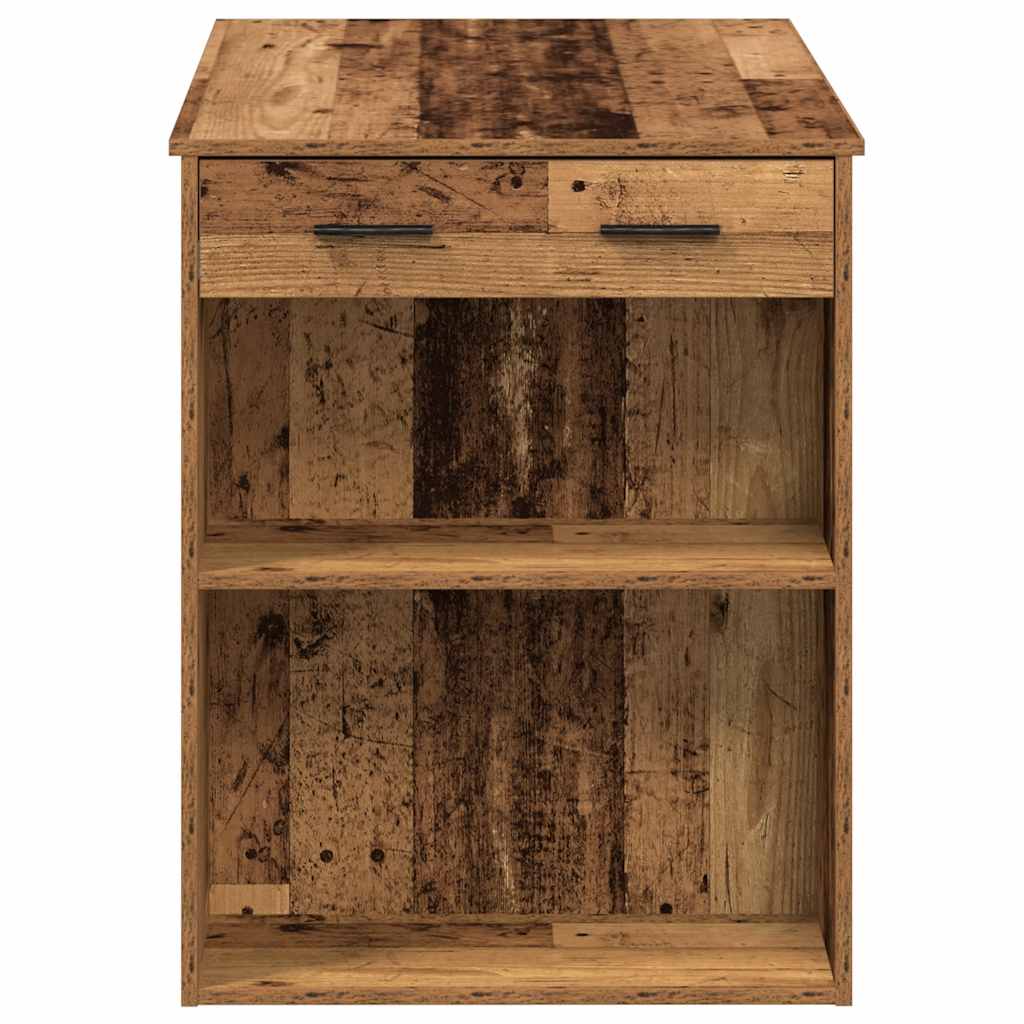 Bureau met lade en plank 102x62x77,5 cm bewerkt hout oud hout - AllerleiShop