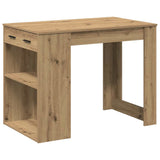 Bureau met lade en plank 102x62x77,5 cm hout artisanaal eiken - AllerleiShop