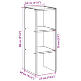 Boekenkast stapelbaar 30x30x80 cm bewerkt hout wit - AllerleiShop