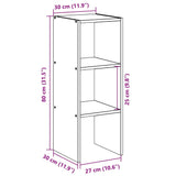 Boekenkast stapelbaar 30x30x80 cm bewerkt hout zwart eikenkleur - AllerleiShop