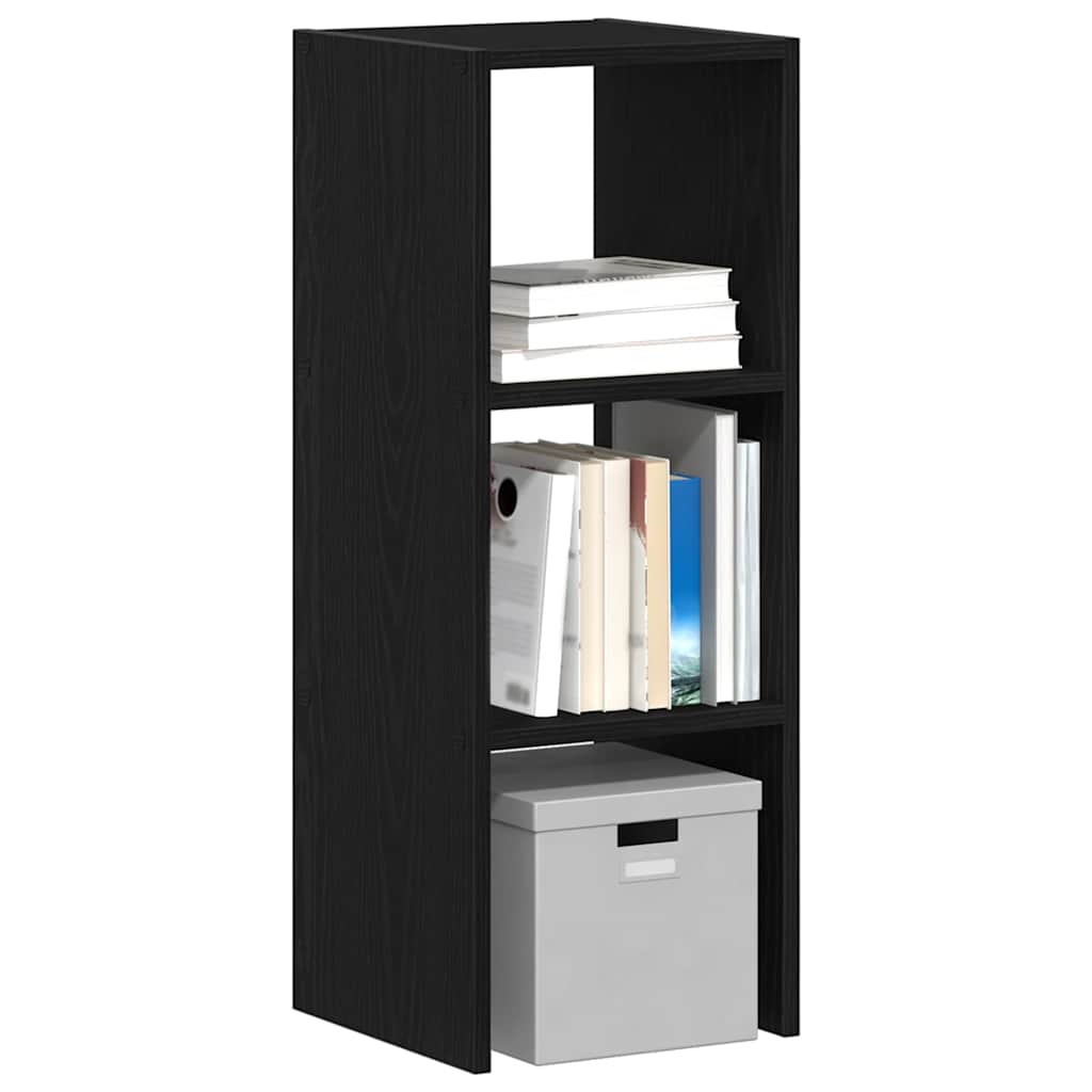 Boekenkast stapelbaar 30x30x80 cm bewerkt hout zwart eikenkleur - AllerleiShop