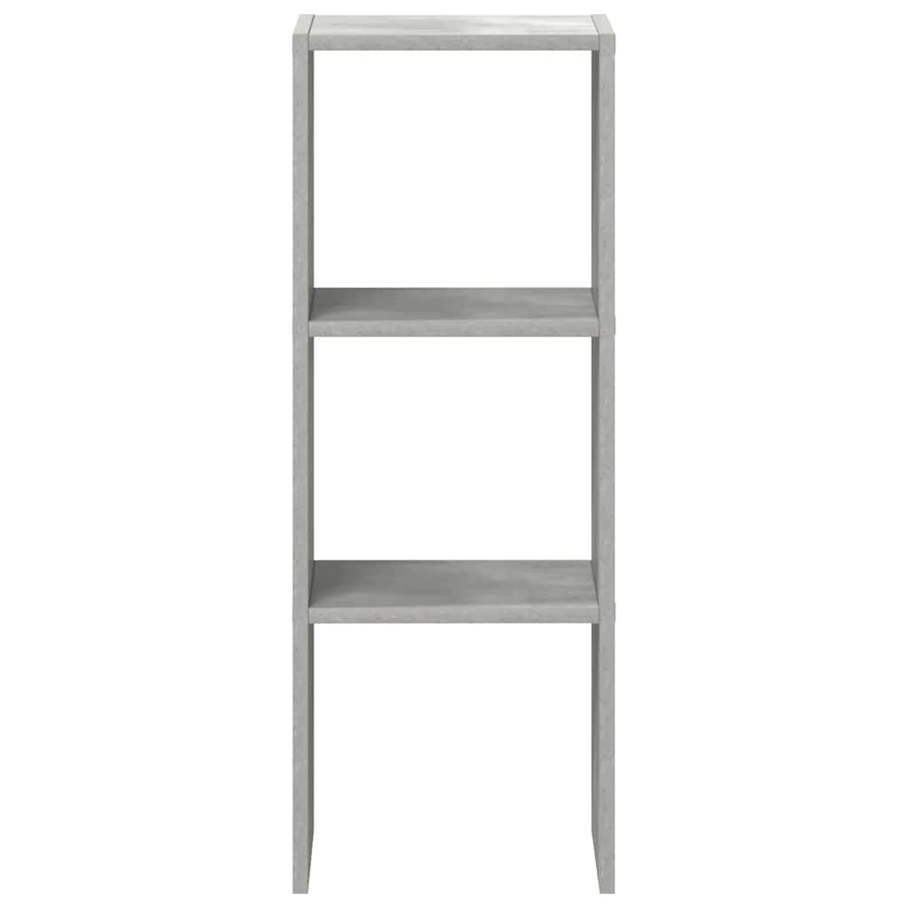 Boekenkast stapelbaar 30x30x80 cm bewerkt hout betongrijs - AllerleiShop