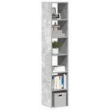 Boekenkasten 2 st stapelbaar 30x30x80cm bewerkt hout betongrijs - AllerleiShop