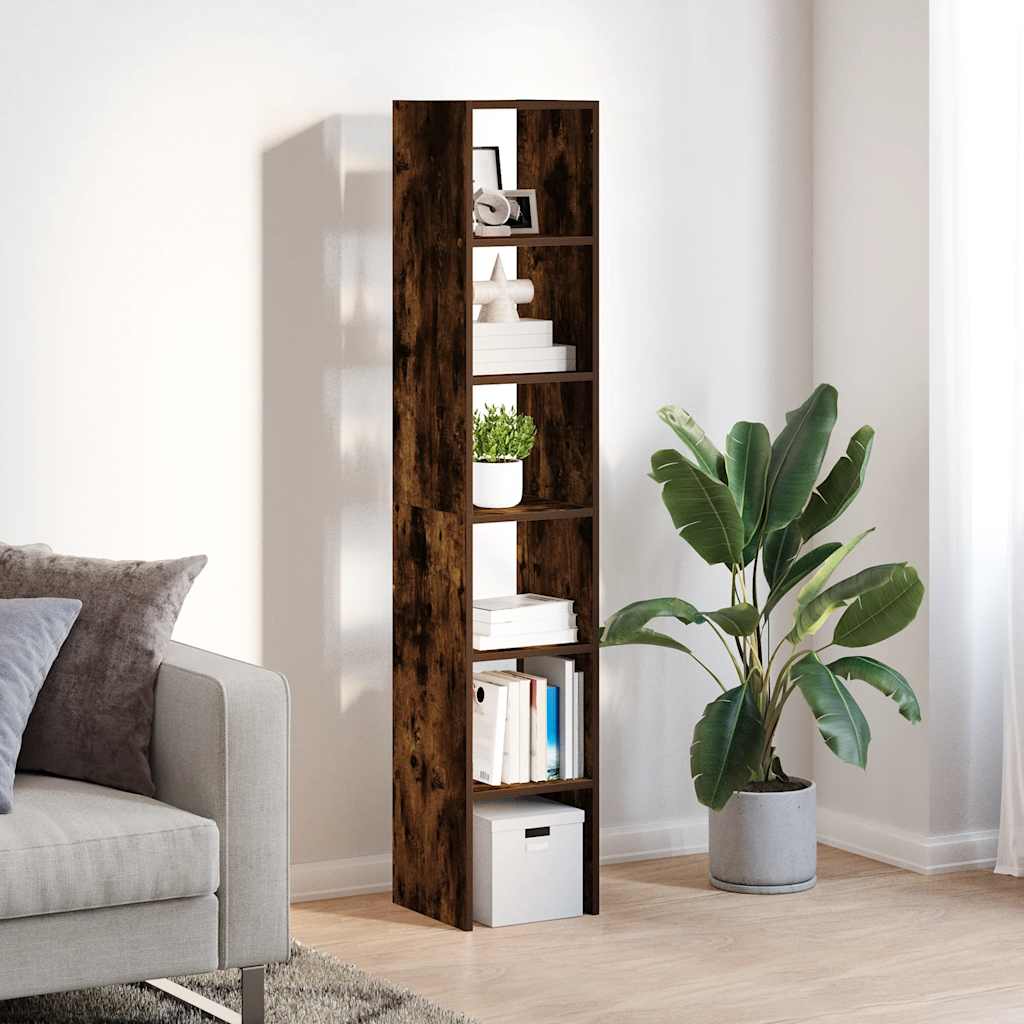 Boekenkasten 2 st 30x30x80 cm bewerkt hout gerookt eikenkleurig - AllerleiShop