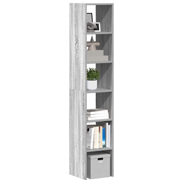 Boekenkasten 2 st 30x30x80 cm bewerkt hout grijs sonoma eiken - AllerleiShop