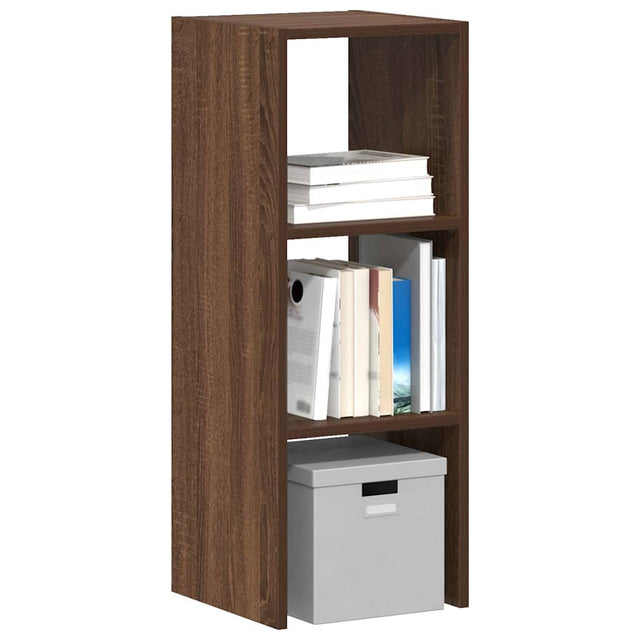 Boekenkast stapelbaar 30x30x80 cm bewerkt hout bruin eikenkleur - AllerleiShop