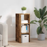 Boekenkast stapelbaar 30x30x80 cm bewerkt hout oud houtkleurig - AllerleiShop