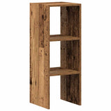 Boekenkast stapelbaar 30x30x80 cm bewerkt hout oud houtkleurig - AllerleiShop