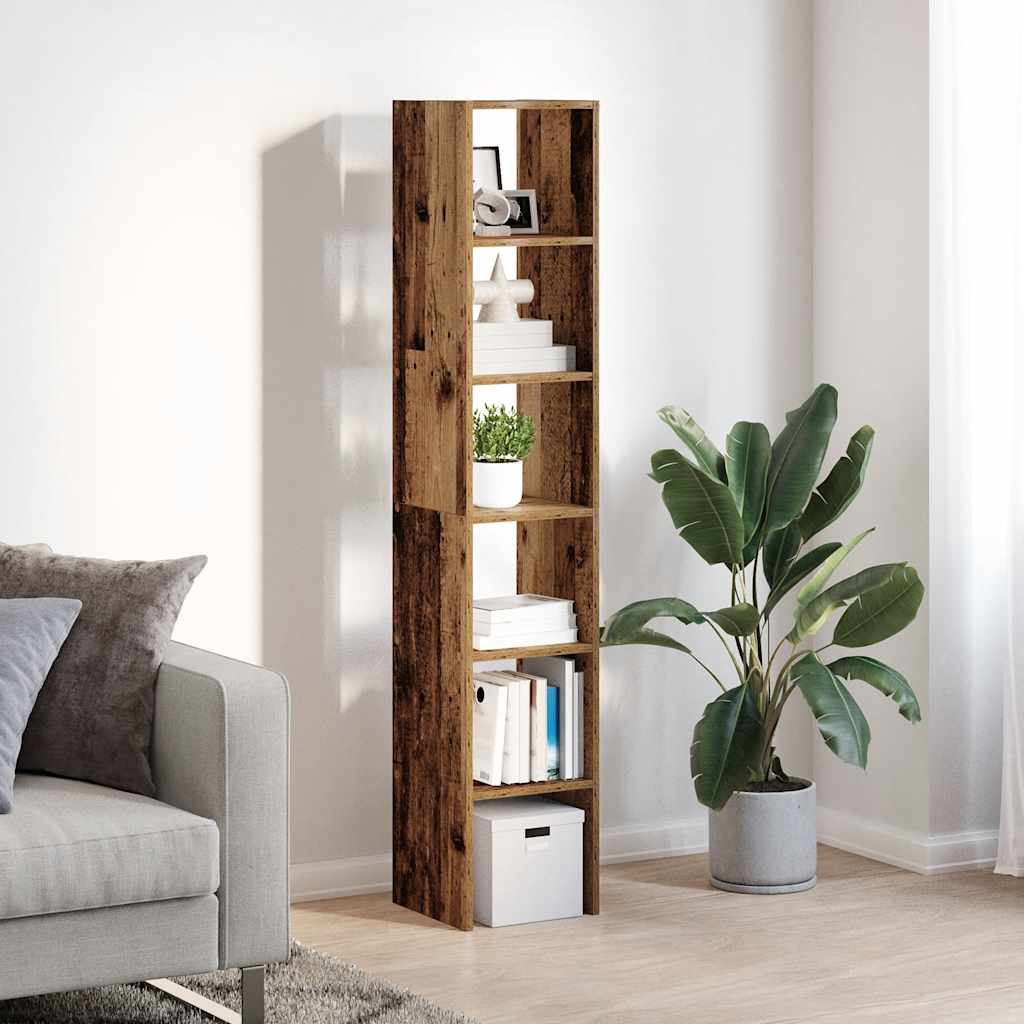 Boekenkasten 2 st stapelbaar 30x30x80 cm bewerkt hout oud hout - AllerleiShop