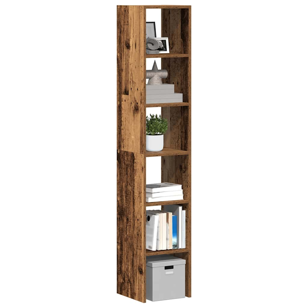 Boekenkasten 2 st stapelbaar 30x30x80 cm bewerkt hout oud hout - AllerleiShop