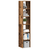 Boekenkasten 2 st stapelbaar 30x30x80 cm bewerkt hout oud hout - AllerleiShop