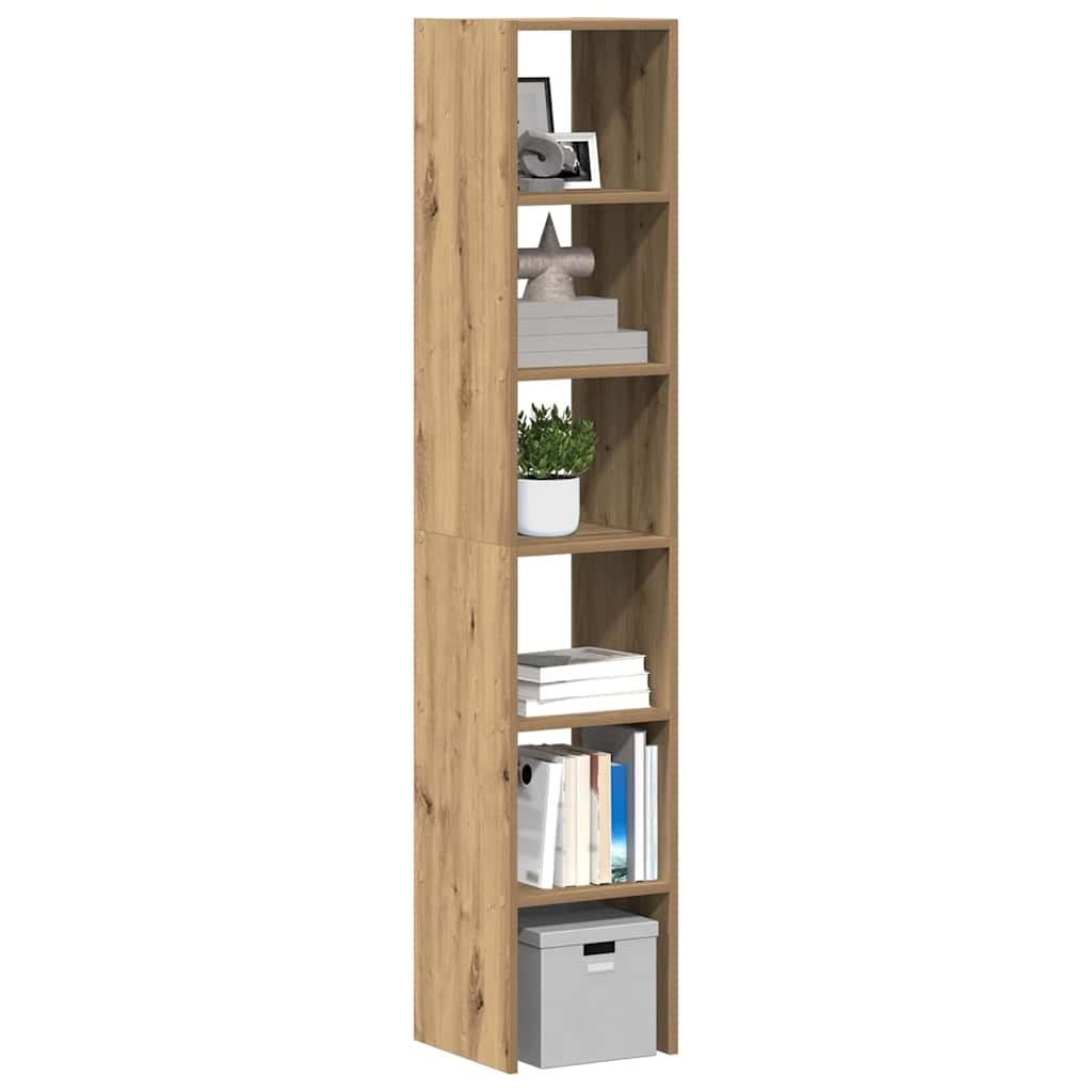 Boekenkasten 2 st 30x30x80 cm bewerkt hout artisanaal eiken - AllerleiShop