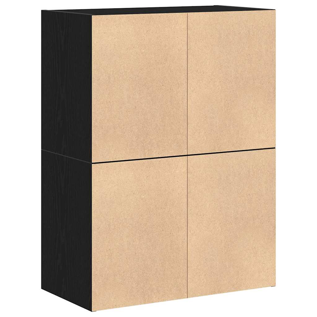 Kasten met 2 lades 2 st 60x31x40 cm bewerkt hout zwart eiken - AllerleiShop