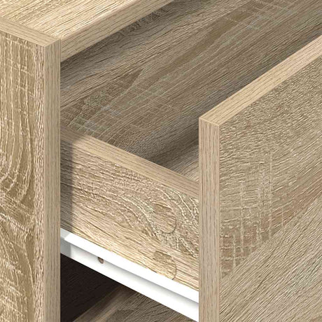 Kast met 2 lades 60x31x40 cm bewerkt hout sonoma eikenkleur - AllerleiShop