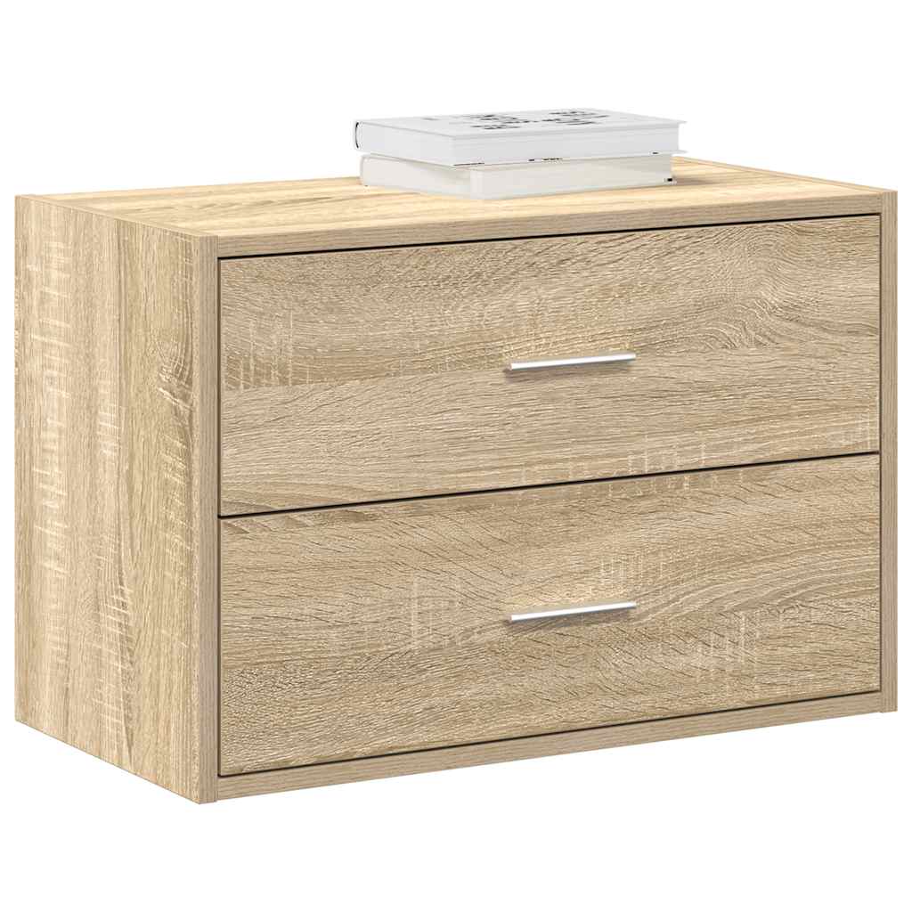 Kast met 2 lades 60x31x40 cm bewerkt hout sonoma eikenkleur - AllerleiShop