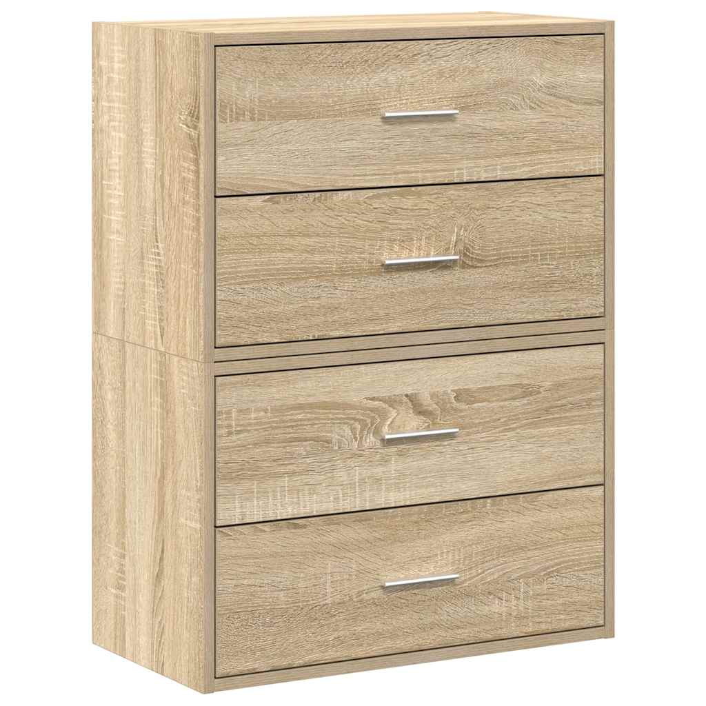 Kasten met 2 lades 2 st 60x31x40 cm bewerkt hout sonoma eiken - AllerleiShop