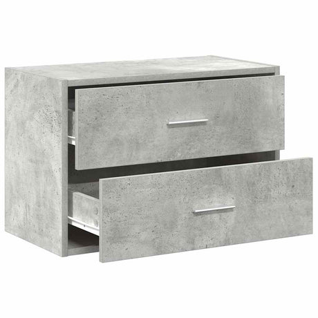 Kast met 2 lades 60x31x40 cm bewerkt hout betongrijs - AllerleiShop