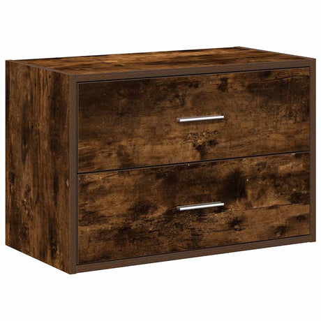 Kast met 2 lades 60x31x40 cm bewerkt hout gerookt eikenkleurig - AllerleiShop