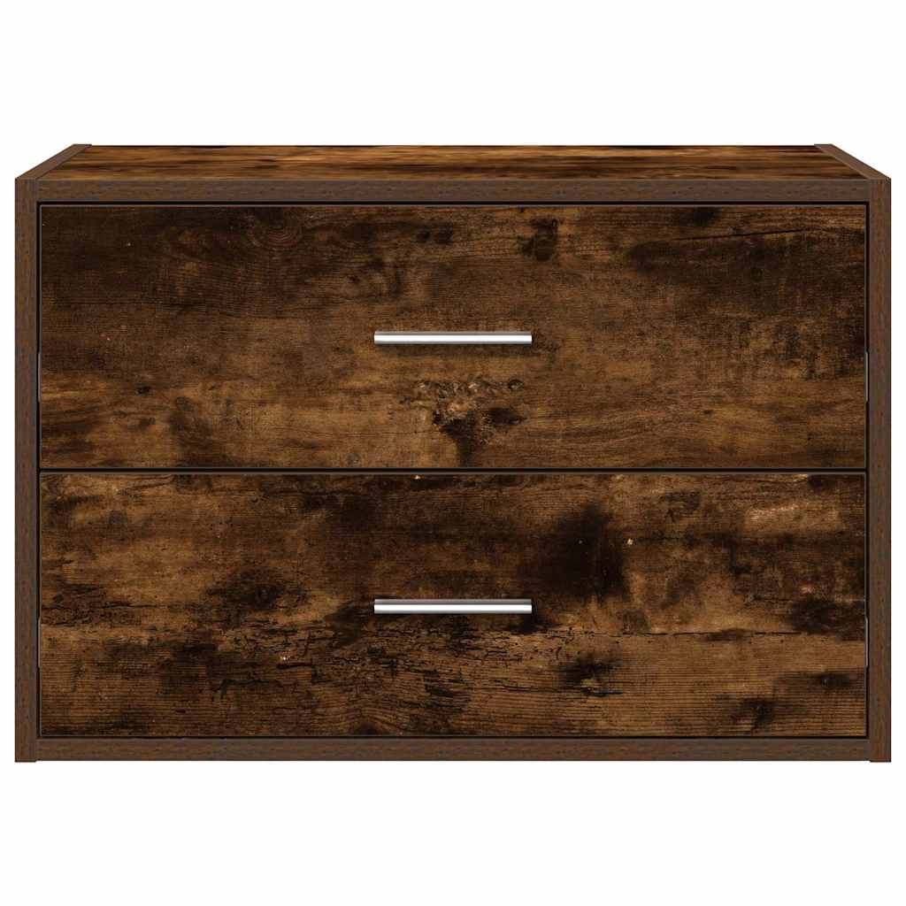 Kast met 2 lades 60x31x40 cm bewerkt hout gerookt eikenkleurig - AllerleiShop