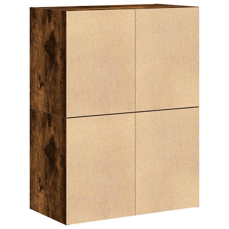 Kasten met 2 lades 2 st 60x31x40 cm bewerkt hout gerookt eiken - AllerleiShop