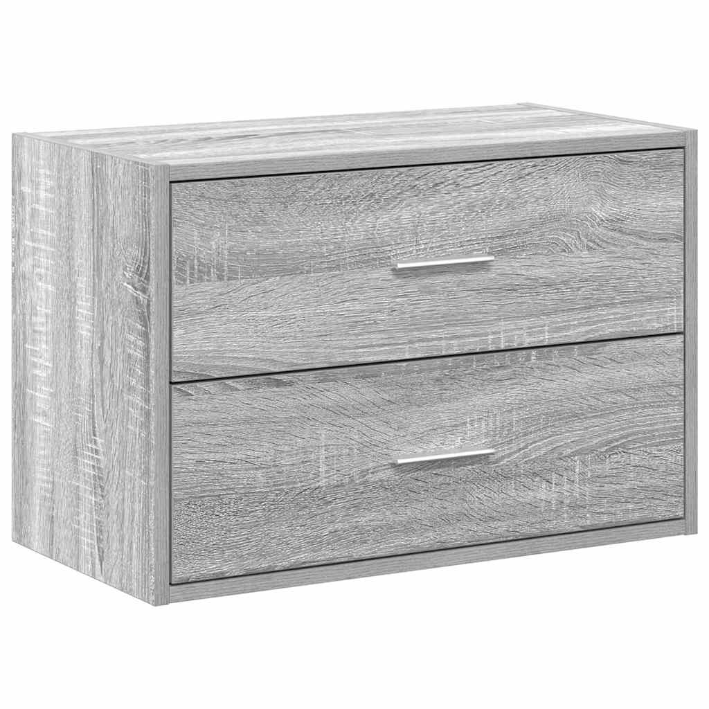 Kast met 2 lades 60x31x40 cm bewerkt hout grijs sonoma eiken - AllerleiShop