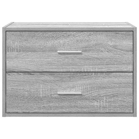 Kast met 2 lades 60x31x40 cm bewerkt hout grijs sonoma eiken - AllerleiShop