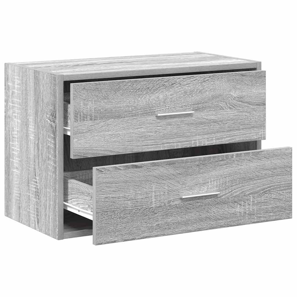 Kast met 2 lades 60x31x40 cm bewerkt hout grijs sonoma eiken - AllerleiShop