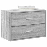 Kast met 2 lades 60x31x40 cm bewerkt hout grijs sonoma eiken - AllerleiShop