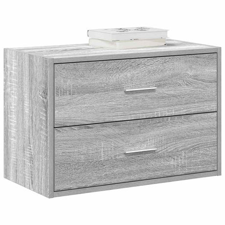 Kast met 2 lades 60x31x40 cm bewerkt hout grijs sonoma eiken - AllerleiShop