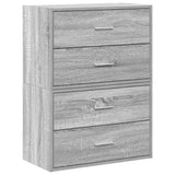 Kasten met 2 lades 2 st 60x31x40 cm bewerkt hout grijs sonoma - AllerleiShop