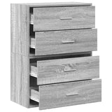 Kasten met 2 lades 2 st 60x31x40 cm bewerkt hout grijs sonoma - AllerleiShop