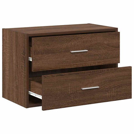 Kast met 2 lades 60x31x40 cm bewerkt hout bruin eikenkleurig - AllerleiShop