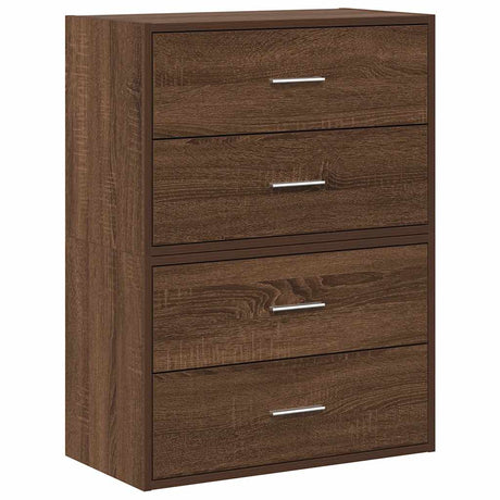 Kasten met 2 lades 2 st 60x31x40 cm bewerkt hout bruin eiken - AllerleiShop