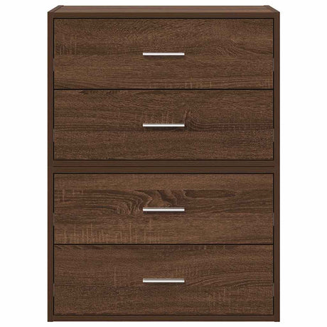 Kasten met 2 lades 2 st 60x31x40 cm bewerkt hout bruin eiken - AllerleiShop