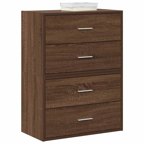 Kasten met 2 lades 2 st 60x31x40 cm bewerkt hout bruin eiken - AllerleiShop