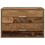 Kast met 2 lades 60x31x40 cm bewerkt hout oud houtkleurig - AllerleiShop