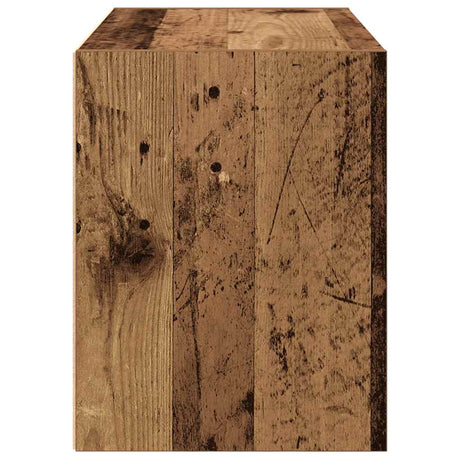 Kast met 2 lades 60x31x40 cm bewerkt hout oud houtkleurig - AllerleiShop