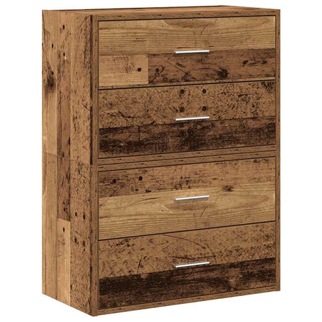 Kasten met 2 lades 2 st 60x31x40cm bewerkt hout oud houtkleurig - AllerleiShop