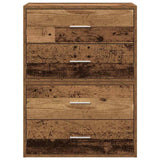 Kasten met 2 lades 2 st 60x31x40cm bewerkt hout oud houtkleurig - AllerleiShop