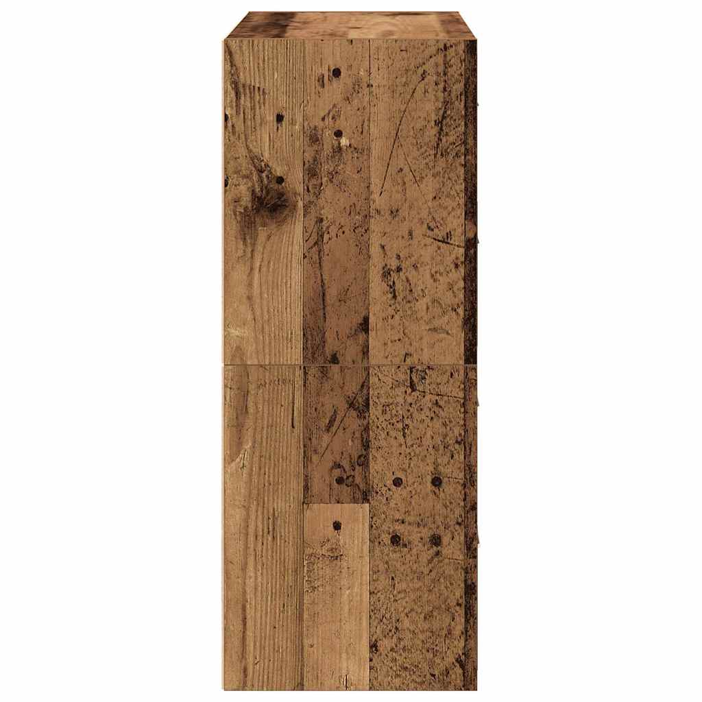 Kasten met 2 lades 2 st 60x31x40cm bewerkt hout oud houtkleurig - AllerleiShop