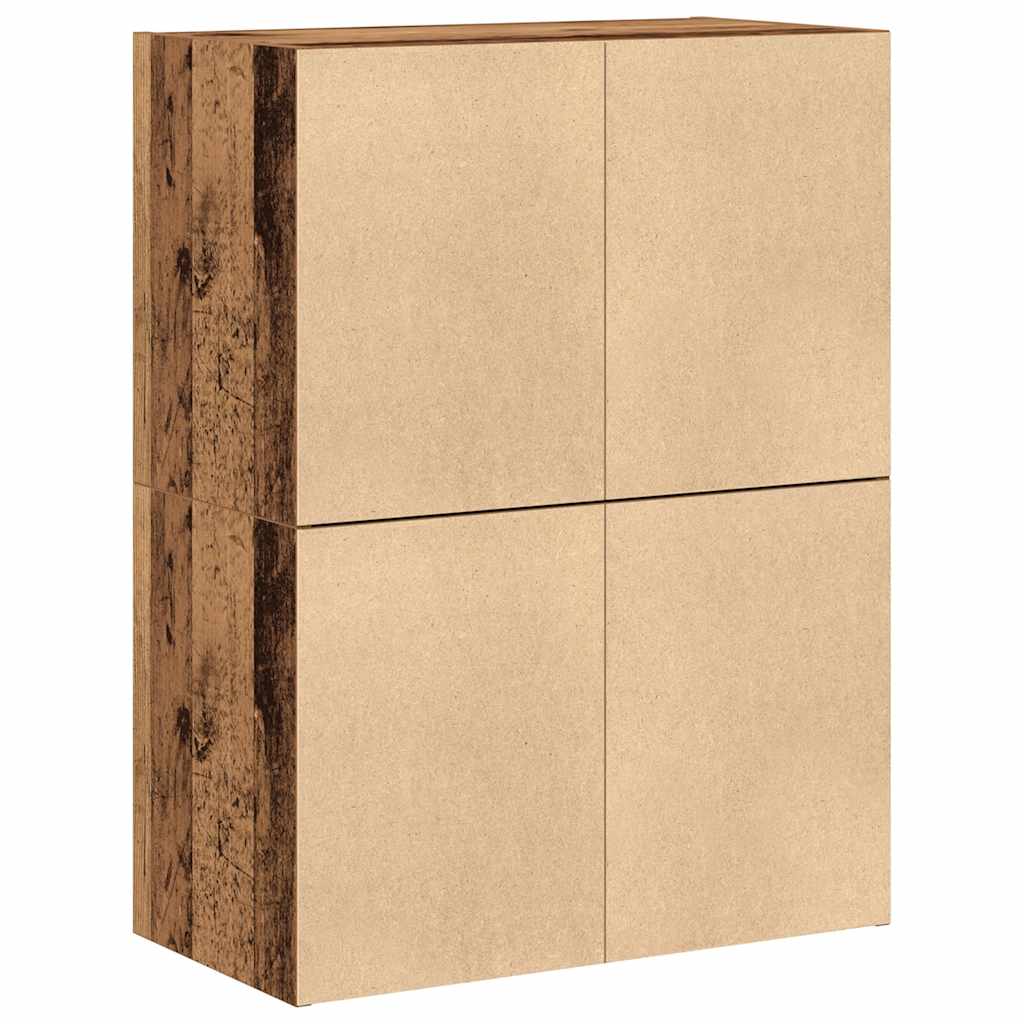 Kasten met 2 lades 2 st 60x31x40cm bewerkt hout oud houtkleurig - AllerleiShop