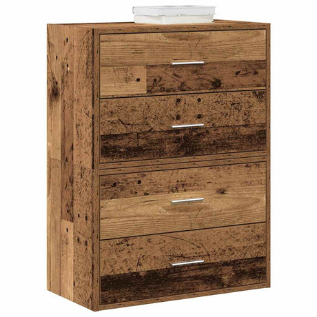 Kasten met 2 lades 2 st 60x31x40cm bewerkt hout oud houtkleurig - AllerleiShop