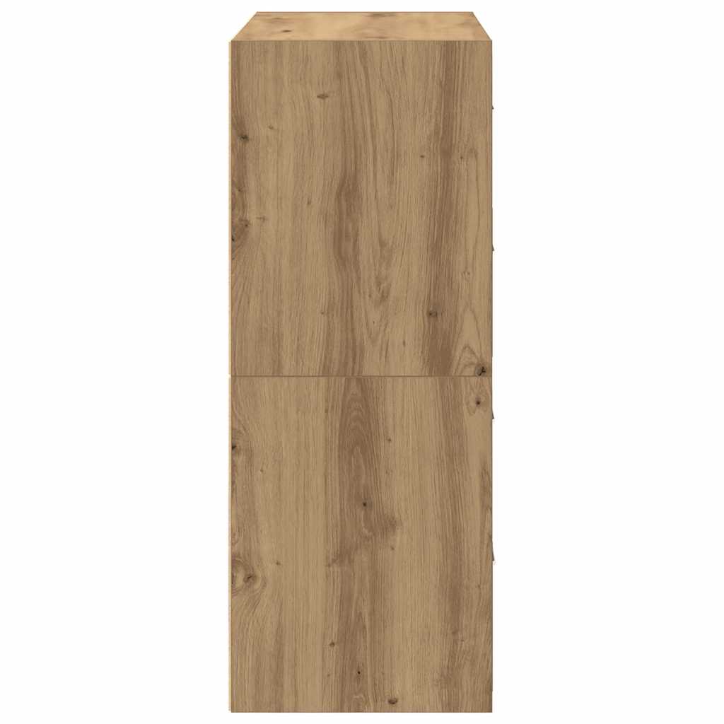 Kasten met 2 lades 2st 60x31x40cm bewerkt hout artisanaal eiken - AllerleiShop